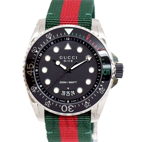 gucci ya136209|GUCCI YA136209 Gucci Dive nylon and stainless steel watch.